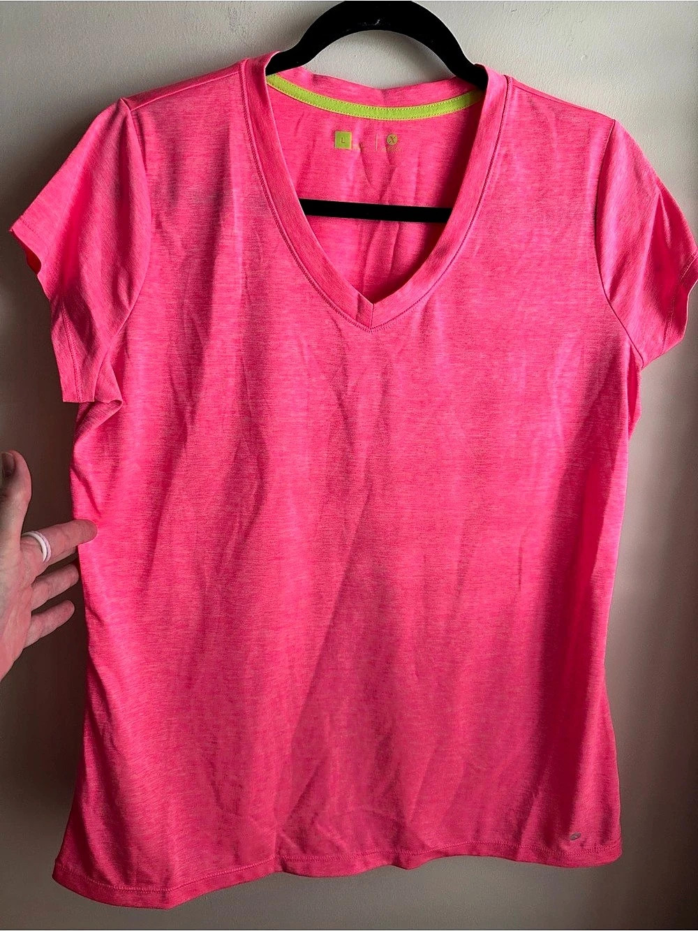 XERSION LARGE QUICK DRY PINK WHITE TOP SHIRT